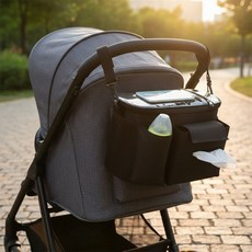 유모차 오거나이저 정리함 컵홀더 휴대폰 보관 방수 수납 가방, 1개, Jay 블랙