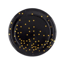 컨페티 파티접시 18cm 10입 [블랙], 1개