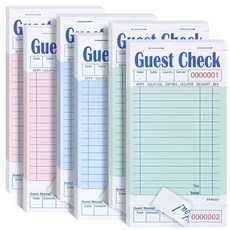 ESSENTIAL 게스트 체크 북 핑크 서버 노트 패드 8.9 x 17.9cm(3.5 6.75인치) 300장 웨이트리스 주문서 6팩 227983