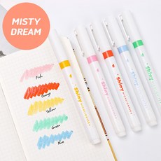 미니플 화이트 마카펜 샤이니 형광펜, 5개입, Misty Dream