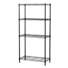 KIWISH奇意 60X30系列層架 多尺寸防鏽鐵架 免工具組裝收納架, 暗夜黑, 3層