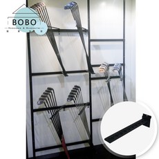 BOBO 合槽板高爾夫球桿掛架 46.6公分 黑色, 1個, 槽板用球桿橡膠底座-直式 10孔