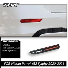 TYPY LED 리어 범퍼 반사경 경고등 닛산 패트롤 Y62 Sylphy 2020 제동 브레이크등 방향 개, 01 smoke, 01   Mainland