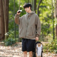 ANYOU 초경량 남성용 UV차단 냉감 바람막이 여름 아웃도어 후드 자켓 UPF50+