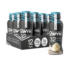 OWYN 프로 엘리트 식물 기반 고단백 쉐이크 바닐라 12팩 32g 단백질 아미노산 프리바이오틱스 오메가 3 운동 및 순 탄수화물 0g 설탕 제로 케토, 10 Vanilla