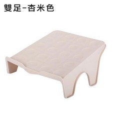 簡易素色一體式鞋架 立體式分層鞋架 鞋櫃整理 鞋子收納 雙層收納鞋架, 1個, 雙足 - 杏米色(超商取貨最多20個)