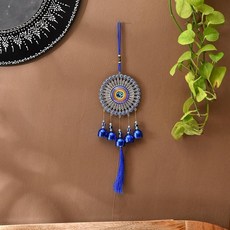 LOVE 러브Nspire 악마의 눈 차임 걸이 장식 OM 손 거실 홈 오피스 자동차 터키식 나자르 부적 문 벽걸이 장식품 - 보호 행운의 선물 (33cm(13인치)), 옴과 악마의 눈 차임