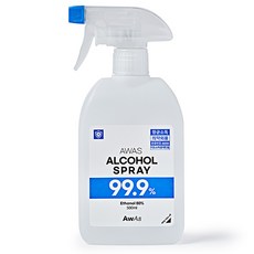 AWAS 알콜 소독스프레이 FDA등록 안전한 의약외품, 1개, 500ml