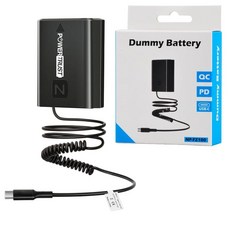 PowerTrust NP-FZ100 더미 배터리 USB 타입 C 스프링 전원 케이블 소니 FX3 FX30 ZV-E1 A1 A6600 A6700 A7III A7IV A7C A7C