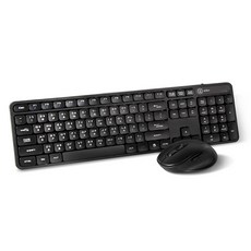 KM16 2.4G無線靜音鍵鼠組，標準鍵盤六鍵滑鼠，無線鍵盤滑鼠套裝，辦公家用靜音鍵鼠, 黑色