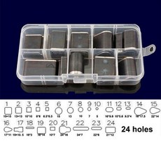 가죽 공예 조각 도구 DIY 1824395255Pcs 모양의 스타일 한 구멍 중공 펀치 커터 세트 벨트에 대한 전화 홀스터, 1) 24pcs