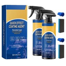 2개입 빠른 효과 코팅제 자동차 코팅 스프레이 다기능 흠집 제거 왁스 광택 유막 유화 유리 세정제 물 없이 세척하는, 2개입 빠른 효과 코팅제, 자동차 코팅 스프레이, 다기