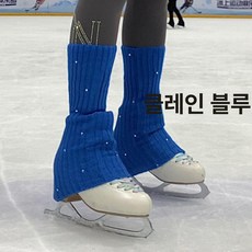 피겨레그워머 니트 훈련 토시 스케이팅 피겨용 발토시, 1개, 블루