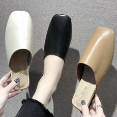 사각코 무지단화 여성 슬림 베이직 뮬 슬리퍼 블로퍼 LT-5
