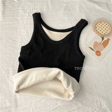 極細絨螺紋加絨保暖U領背心