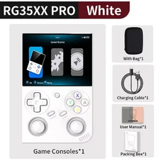 앤버닉 RG 35XXPro RG35XX 프로 레트로 휴대용 게임 콘솔 비디오 플레이어 WiFi 지원 리눅스 64비트 PSP 25, 01 China Mainland, 05 128G8K Games, 03 White with Bag