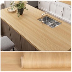 VEELIKE 천연 너도밤나무 접촉지 나무 벽지 벗겨서 붙이는 조리대 61 x 904cm(24 x 354인치) 방수 자체 접착 목재 조리대 접촉 용지 주방 욕실 책상 캐비닛 비