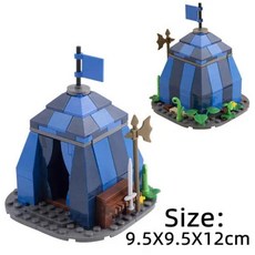 중세 군사 빌딩 블록 공성전 사다리 가드 타워 텐트 철제 상점 깨진 다리 무기 벽돌, 색상: 9. B6-05, 1개