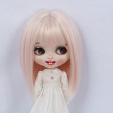 Linfairy 9-10 inch Doll 인형용 가발 어깨 머리에 (Light Pink)