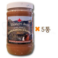 캐나다 웨스턴세이지 시나몬 천연 계피 꿀 1kg+정품증명서 캐나다 직배송, 5개, 1kg