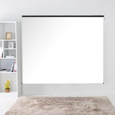 yuncine 가벼운 롤블라인드스크린 빔프로젝트 롤스크린 벽걸이 천장 겸용 빔프로젝션 스크린 빔스크린, 04) 120인치 (화면크기 2400x1800mm)