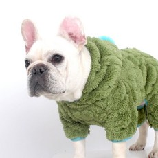 TIGERDOG 프렌치불독 퍼그 겨울 기모 사각 강아지옷, XL (약 12.5kg), SJY8046 - 초록