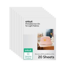 Cricut 다크 원단용 인쇄 가능한 다림질 가능 10장 (21.6cm x 27.9cm(8.5인치 x 11인치)) - 잉크젯 프린터와 호환되는 프린트 HTV - Joy Xtr, Light Fabrics