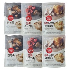비비고 파우치 죽 420g (누룽지닭백숙죽2+전복죽2+소고기죽2), 1세트