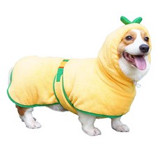 도그월드 강아지 호박 샤워가운 흡수타월 소형견 대형견 용, 1개