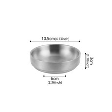 스테인레스 소스 접시 작은 절연 바베큐 식기 레스토랑 김치 용품 디핑 점심 주방, silvery 10 5cm