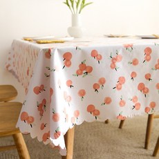 에스준 방수 식탁보 2인 4인 6인 8인용 테이블보, 8인(140x220cm), 애플식탁보, 1개