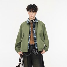 2026年春季男士復古休閒棒球領夾克