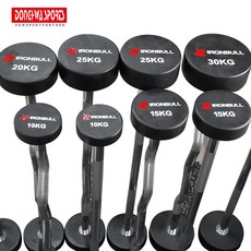 냄새 없는 아이언불 TPU 고정식바벨 [동화스포츠 공식 제품], 블랙 + 레드, 1개, 10kg, 컬바