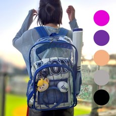 야구장 직관 가방 백팩 응원 여행 물놀이 투명 PVC 크로스백, 1개, 그레이