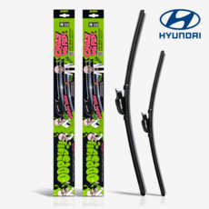 현대 웁시 발수코팅 실리콘 플랫 와이퍼 운전석 조수석 세트, 베라크루즈 (06년~10년)