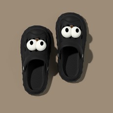 大眼洞洞鞋女款半包外穿沙灘拖鞋厚底防滑包頭涼鞋女潮流爆款, 1個, 168大眼【黑色】