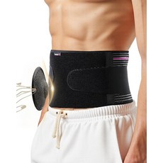 남성 및 여성용 가압 스트랩이 있는 탯줄 탈장 벨트 3D 돔 모양 지지 패드 탈착식 패드 복부 압력을 위한 추가 스트랩으로 조절 가능 허리 지지대 피부 친화적이고 눈에, XXL, Black with Pink Stripes