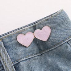미즈코스 하트 허리 줄이기 매직 요술 후크 조절 버클 고리 셀프 수선, 연보라, 1개