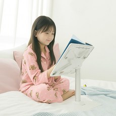 샛별그램 KC인증 어린이 유아독서대 초등 좌식독서대 높이조절 아이패드 북스탠드, 화이트 화이트