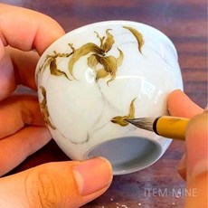 세라믹색연필 붓글씨 전문가용 대나무 필기 도자기 공방 언더글레이즈 드로잉 세트, a. 꽃잎 붓 (일반)