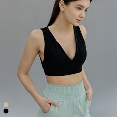 [콘치웨어] 내츄럴 딥 V넥 브라탑 2colors 필라테스 요가