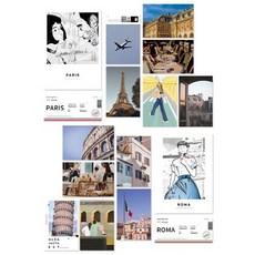 디노크 유럽 감성 엽서 3종 세트, 01. 파리&로마, 1개