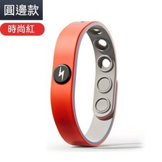 【ST】防靜電手環 情侶手環 矽膠手環 負離子手環, 1個, 圓邊款 (紅色)