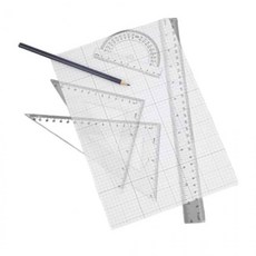 투명삼각자 직선자 문구용자 각도기세트 자세트 4p, 기본, 개
