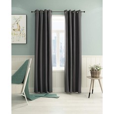 Furinno Collins 커튼 132.1x241.3cm(52x95인치) 패널 1개 다크 블루 118319 3943111315, Dark Grey
