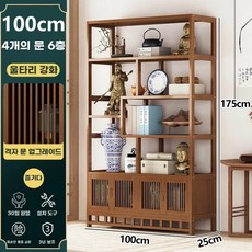 원목 수석 진열장 서재 수납 상패 도자기 책장 엔틱, O. 싱글 6단 00 4도어 펜스