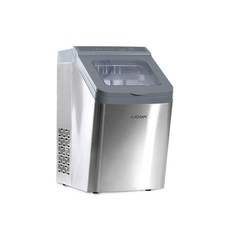 쿠참 올스텐 자동세척 가정용 캠핑용 업소용 제빙기 17kg, 실버 (silver)