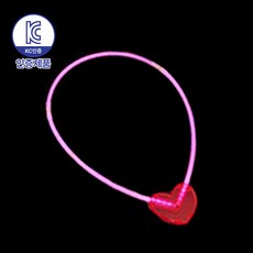로앤제이 야광봉 야광 소품 스틱 팔찌 클럽 콘서트 축제 할로윈 파티용품, 1개, 하트목걸이