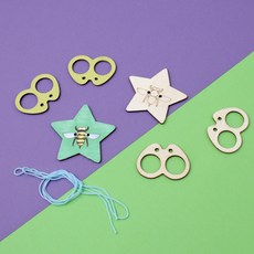 나무 끈팽이 별 실 줄 손 팽이 그리기 돌리기 장난감 우드 전통 민속, 1개