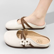Modern Fashion 여성 발편한 플라워 플랫 샌들 뮬 슬리퍼 X93